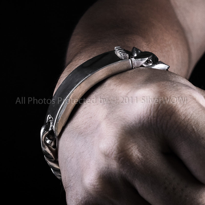Click Here for More Info Mens 20mm Silver ID Bracelet